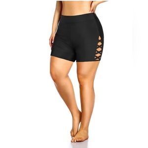 Holipick Women's Plus Size Swim Shorts High Waist Strappy Swim Shorts NEW 2026